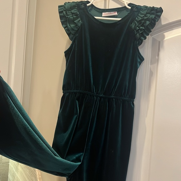 Emerald green romper size 6/7 - Picture 4 of 5